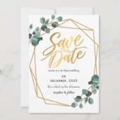 Greenery Romantic Save the Date Uitnodiging (Voorkant)