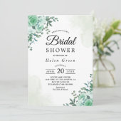 Greenery Roos Floral Waterverf Vrijgezellenfeest Kaart (Staand voorkant)