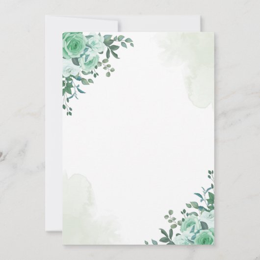 Greenery Roos Floral Waterverf Vrijgezellenfeest Kaart (Achterkant)