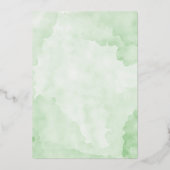 Greenery roos goudfolie bladeren bruiloft folie uitnodiging (Achterkant)