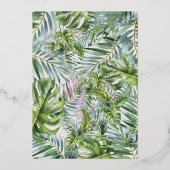 Greenery roos goudfolie verlaat eenvoudige bruilof folie uitnodiging (Achterkant)