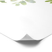 Greenery roze girl baby shower welkom bord poster (Hoek)