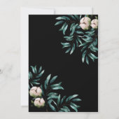 Greenery Rozen Black Background Elegant Wedding Kaart (Achterkant)