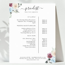 Greenery Rozen Salon Price List Poster
