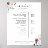 Greenery Rozen Salon Price List Poster (Voorkant)