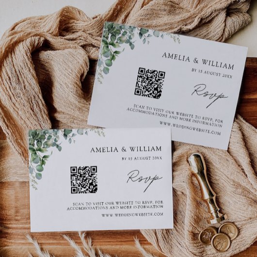 Greenery RSVP kaart bruiloft Sjabloon