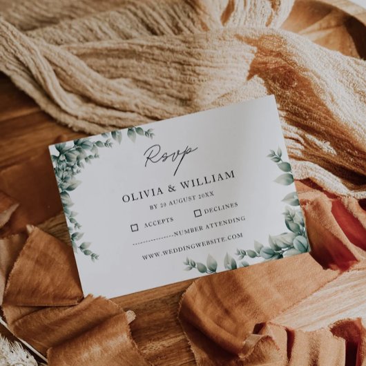 Greenery RSVP kaart bruiloft Sjabloon