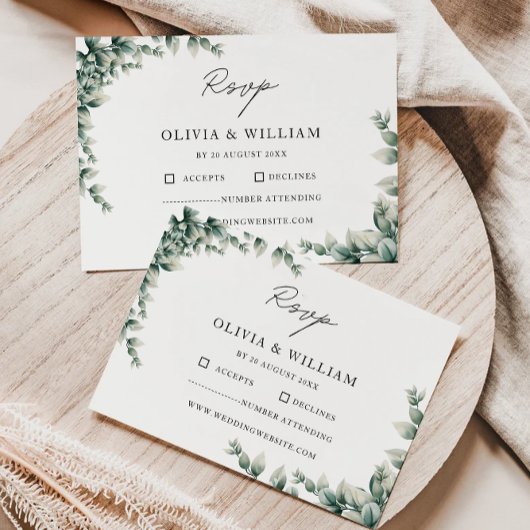 Greenery RSVP kaart bruiloft Sjabloon