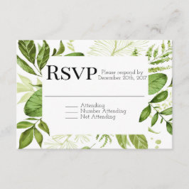 Greenery RSVP, Leaf RSVP, Wedding RSVP, RSVP