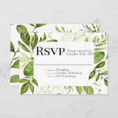Greenery RSVP, Leaf RSVP, Wedding RSVP, RSVP (Voorkant / Achterkant)