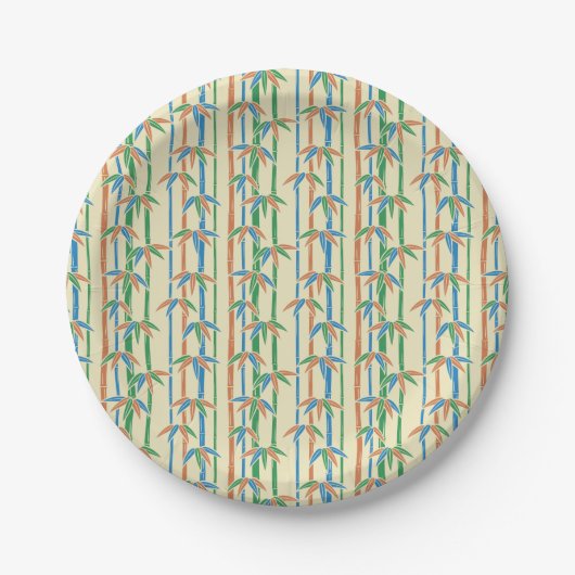 Greenery Rustic Bamboo Forest Papieren Bordje (Voorkant)