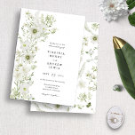 Greenery Rustic Boho Wedding Invitation Kaart<br><div class="desc">Maak kennis met uw speciale gasten met de Greenery Rustic Boho Wedding Invitation die zacht en elegant botanische stoffen bevat in sage, jager en bosgroen met chic en stijlvolle boho-vijvers en delicate witte floralen, allemaal met de hand geschilderd in mooie waterverf. Nodig uw gasten uit om uw speciale dag te...</div>