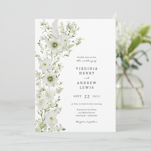 Greenery Rustic Boho Wedding Invitation Kaart (Staand voorkant)