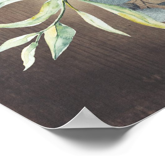 Greenery Rustic Country Wedding Welcome Poster (Hoek)