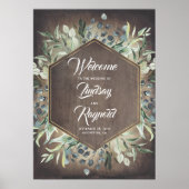 Greenery Rustic Country Wedding Welcome Poster (Voorkant)