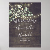 Greenery Rustic Country Wedding Welcome Poster (Voorkant)