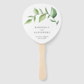 Greenery Rustic Elegant Waterverf Wedding Handwaaier (Voorkant)