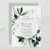 Greenery Rustic Eucalyptus Couples Shower Invites (Voorkant / Achterkant)
