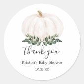 Greenery Rustic Little Pumpkin Hartelijk dank Ronde Sticker (Voorkant)