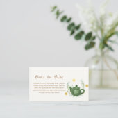 Greenery Rustic Oranje Tea ฺBooks voor Baby shower Informatiekaartje (Staand voorkant)