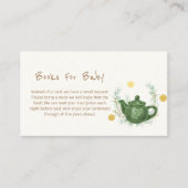 Greenery Rustic Oranje Tea ฺBooks voor Baby shower Informatiekaartje (Voorkant)