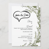Greenery Rustic Save The Date Invitation Kaart (Voorkant)