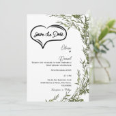 Greenery Rustic Save The Date Invitation Kaart (Staand voorkant)