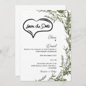 Greenery Rustic Save The Date Invitation Kaart (Voorkant / Achterkant)