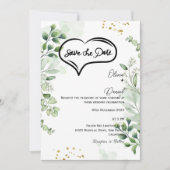 Greenery Rustic Save The Date Invitation Kaart (Voorkant)