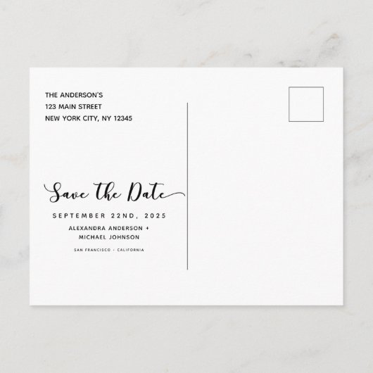 Greenery Rustic Simple Elegant Waterverf Wedding Aankondigingskaart (Achterkant)