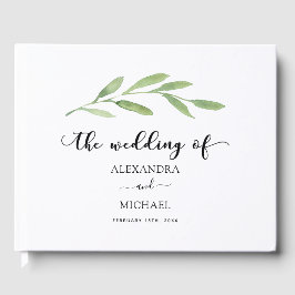 Greenery Rustic Simple Elegant Waterverf Wedding Gastenboek