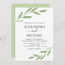 Greenery Rustic Simple Elegant Waterverf Wedding