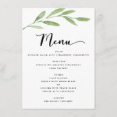 Greenery Rustic Simple Elegant Waterverf Wedding Menu (Voorkant)