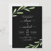 Greenery Rustic Simple Elegant Wedding Kaart (Voorkant)