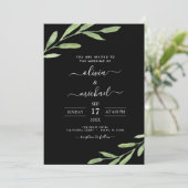 Greenery Rustic Simple Elegant Wedding Kaart (Staand voorkant)