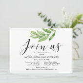 Greenery Rustic Wedding Rehearsal and Dinner Kaart (Staand voorkant)