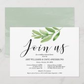 Greenery Rustic Wedding Rehearsal and Dinner Kaart (Voorkant / Achterkant)