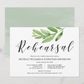 Greenery Rustic Wedding Rehearsal and Dinner Kaart (Voorkant / Achterkant)
