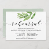 Greenery Rustic Wedding Rehearsal and Dinner Kaart (Voorkant / Achterkant)