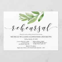 Greenery Rustic Wedding Rehearsal and Dinner