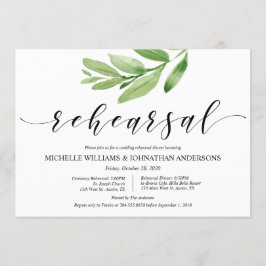 Greenery Rustic Wedding Rehearsal and Dinner Kaart