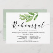 Greenery Rustic Wedding Rehearsal and Dinner Kaart (Voorkant / Achterkant)