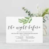 Greenery Rustic Wedding Rehearsal and Dinner Kaart (Staand voorkant)