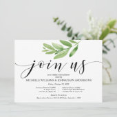 Greenery Rustic Wedding Rehearsal and Dinner Kaart (Staand voorkant)