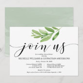 Greenery Rustic Wedding Rehearsal and Dinner Kaart (Voorkant / Achterkant)