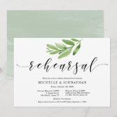 Greenery Rustic Wedding Rehearsal and Dinner Kaart (Voorkant / Achterkant)