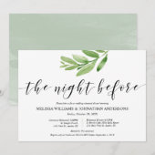 Greenery Rustic Wedding Rehearsal and Dinner Kaart (Voorkant / Achterkant)