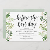 Greenery Rustic Wedding Rehearsal Dinner Invites Kaart (Voorkant / Achterkant)