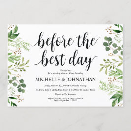 Greenery Rustic Wedding Rehearsal Dinner Invites Kaart