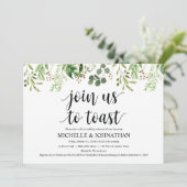 Greenery Rustic Wedding Rehearsal Dinner Invites Kaart (Staand voorkant)